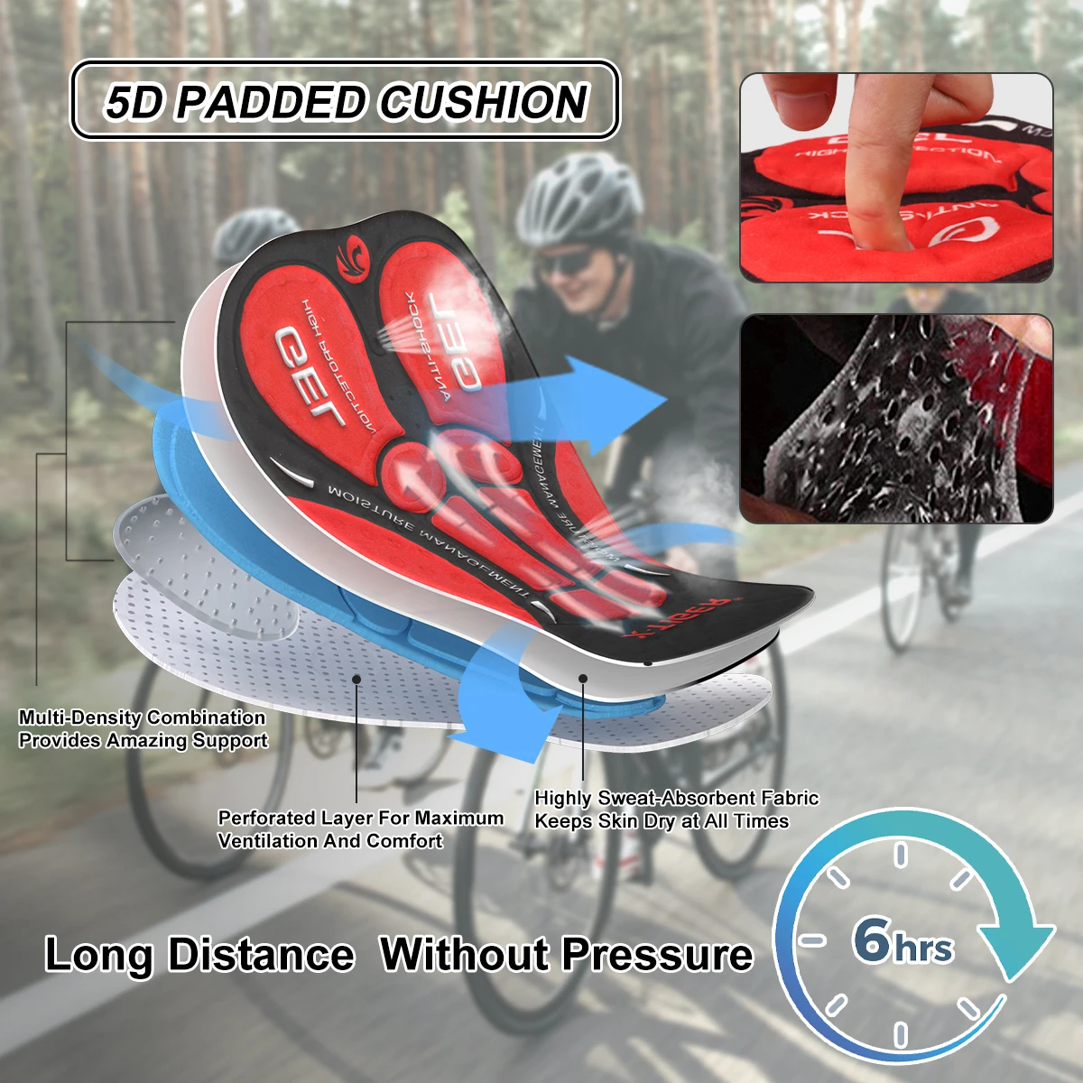 Мужские велосипедные шорты X-TIGER дышащая быстросохнущая устойчивая к поту