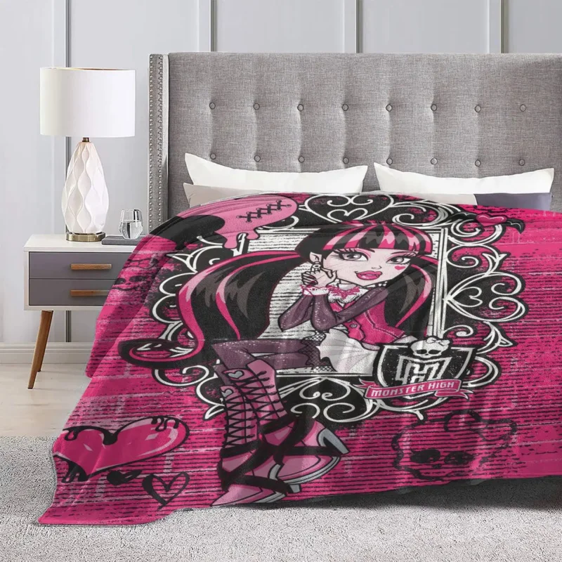 Draculaura Monster High аниме одеяла флисовые весенние осенние портативные супер мягкие