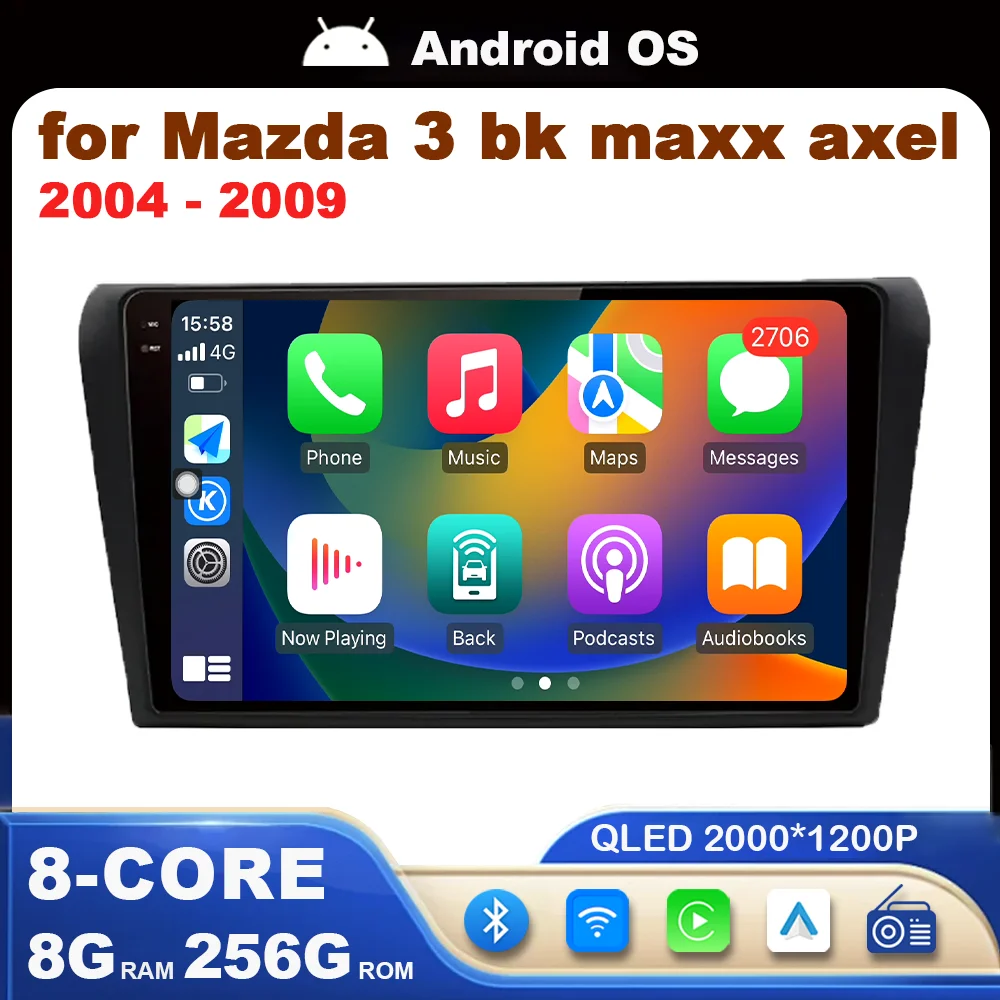 Android GPS-навигационная Система Для Mazda 3 BK Maxx Axel 2004-2009 Автомобильный Радиоприемник