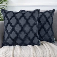 throw pillow covers plush short wool velvet decorative cushion case faux fur pillowcases for sofa bedroom square