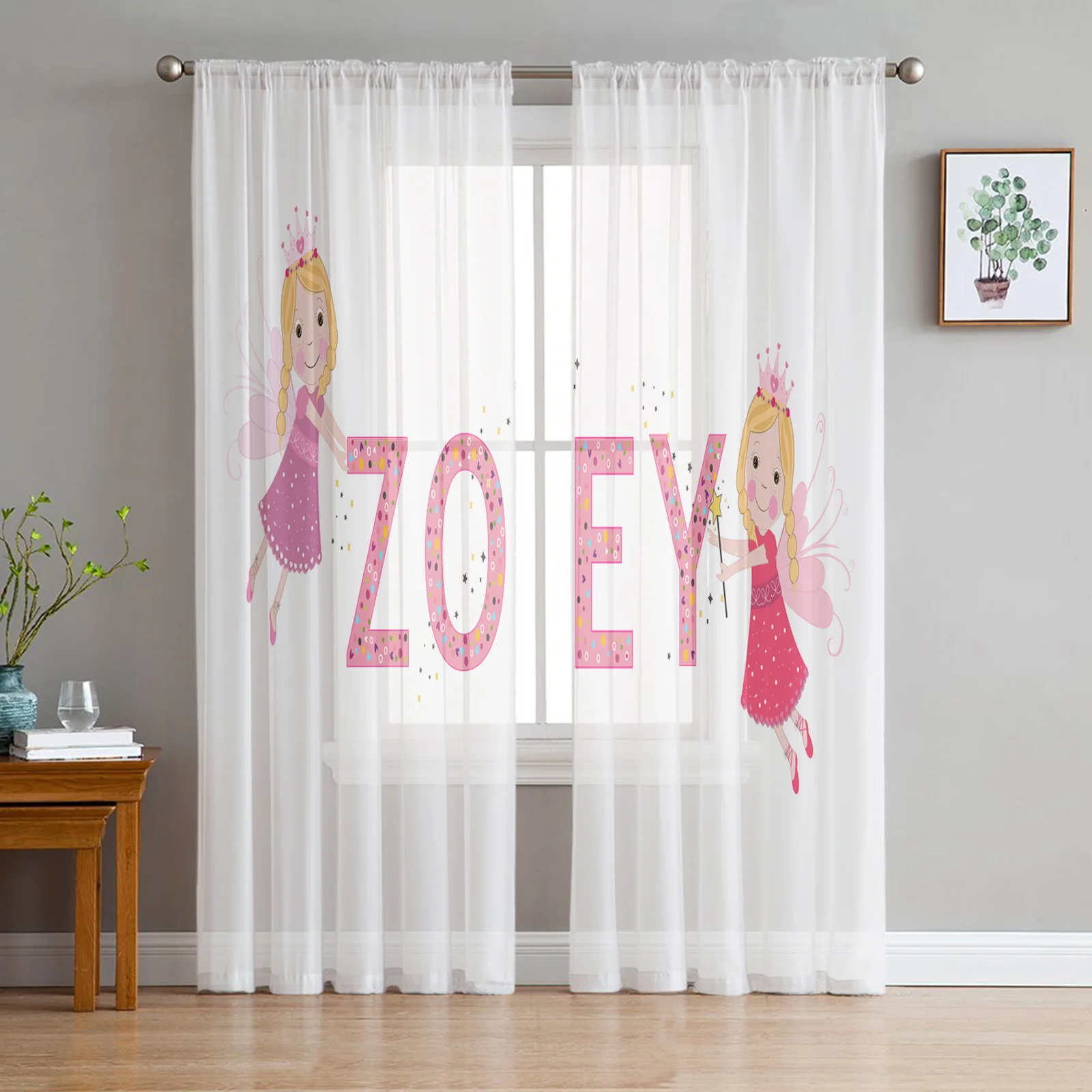 

Занавески с изображением милого ангела для гостиной, занавески из вуали для спальни, ванной, тюлевые занавески, оконные занавески