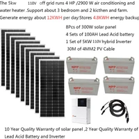 solar panel kit complete5000w 5kw 220v 110v solar panel 300w lead acid battery 4hp ups hybrid inverter mppt off grid system car