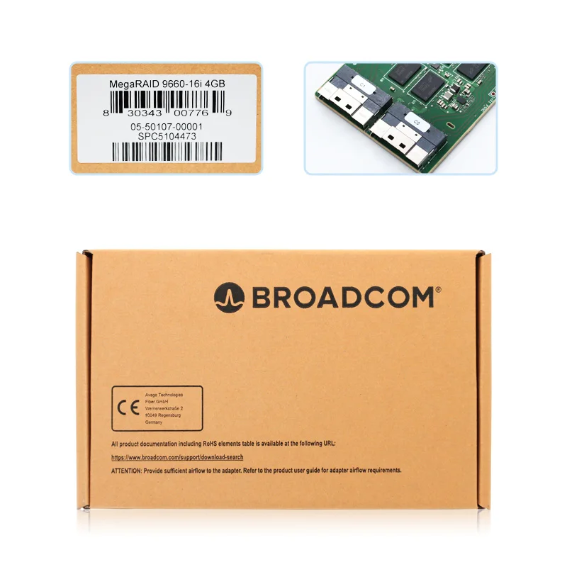 RAID-карта Broadcom MegaRAID 9660-16i 16 внутренних портов 2 * SlimSAS SFF-8654 (x8) кэш 4 ГБ SAS/SATA/NVMe с