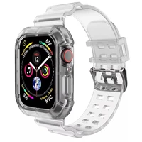 strap for apple watch series 7 6 5 4 3 2 accessories 44mm 42mm 41mm 45mm 40mm sport smart watch transparent replacement strap