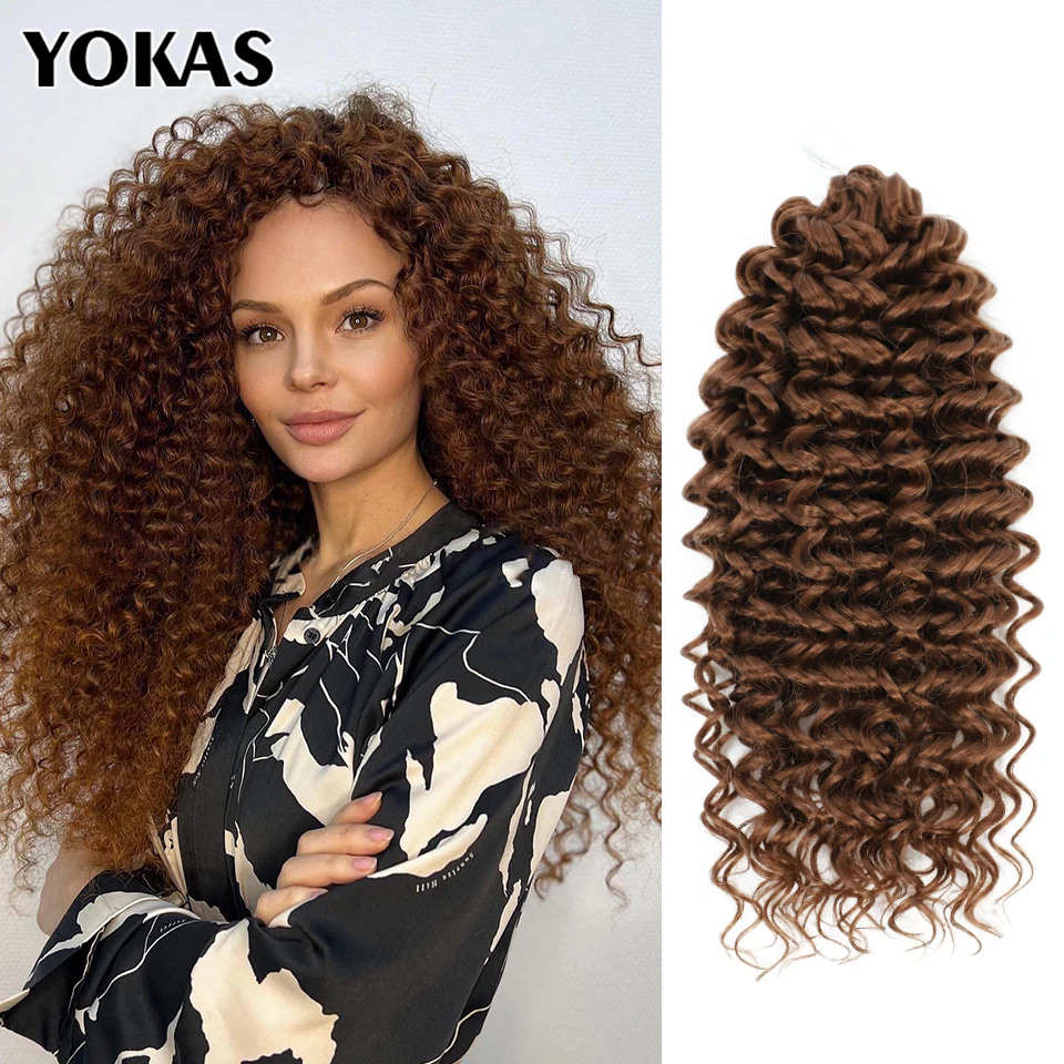 

Crochet Braiding Hair Synthetic For African Braid Soft Locs Extension Deep Curls Faux Locks 14 18 22Inch Pre Streched Water Wave
