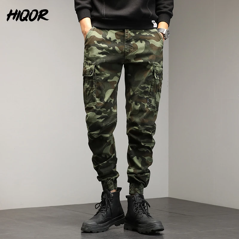 

HIQOR Brand Men Fashion Streetwear Casual Camouflage Jogger Pants 4 Colors Military Trousers Men Cargo Pants For Droppshipping