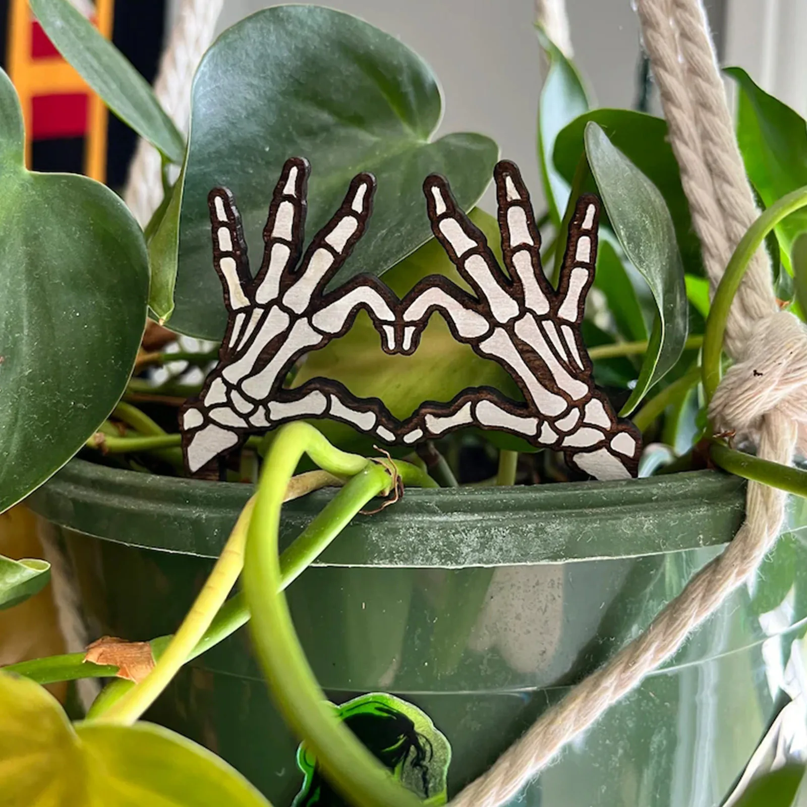 Зеленый Маркер Для Растений Ручной Работы Со Скелетом Цветочный Горшок В Форме