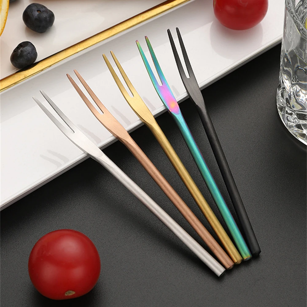 

Dining Fork Stainless Steel Forging Easy To Insert And Remove Easy To Clean Comfortable Feel Difficult To Scratch Fruit Swab