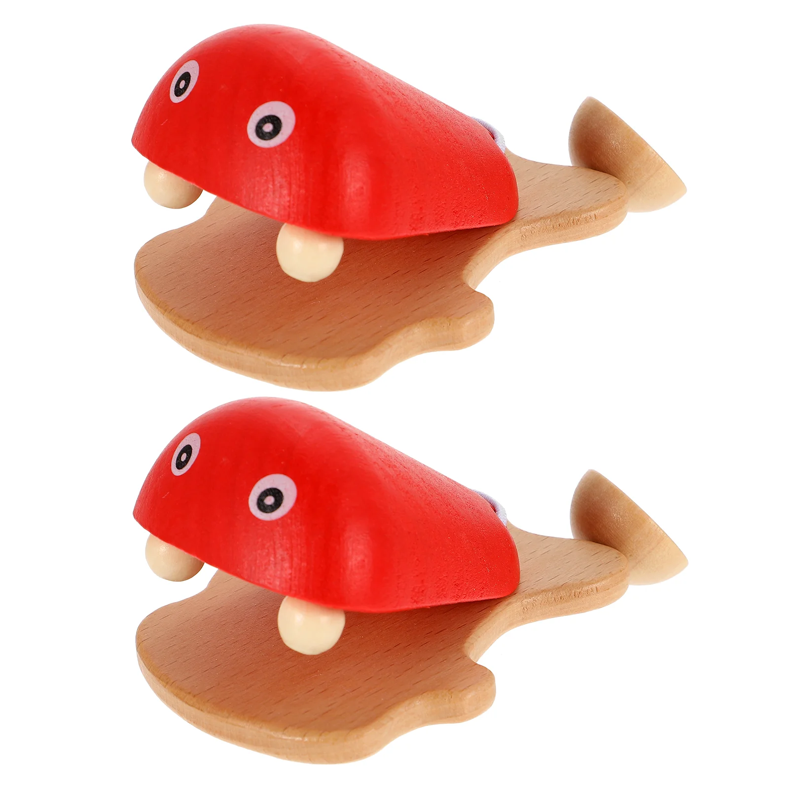 

2 Pcs Musical Instrument Fish Castanets Baby Wooden Playset Toy Kids Accessory