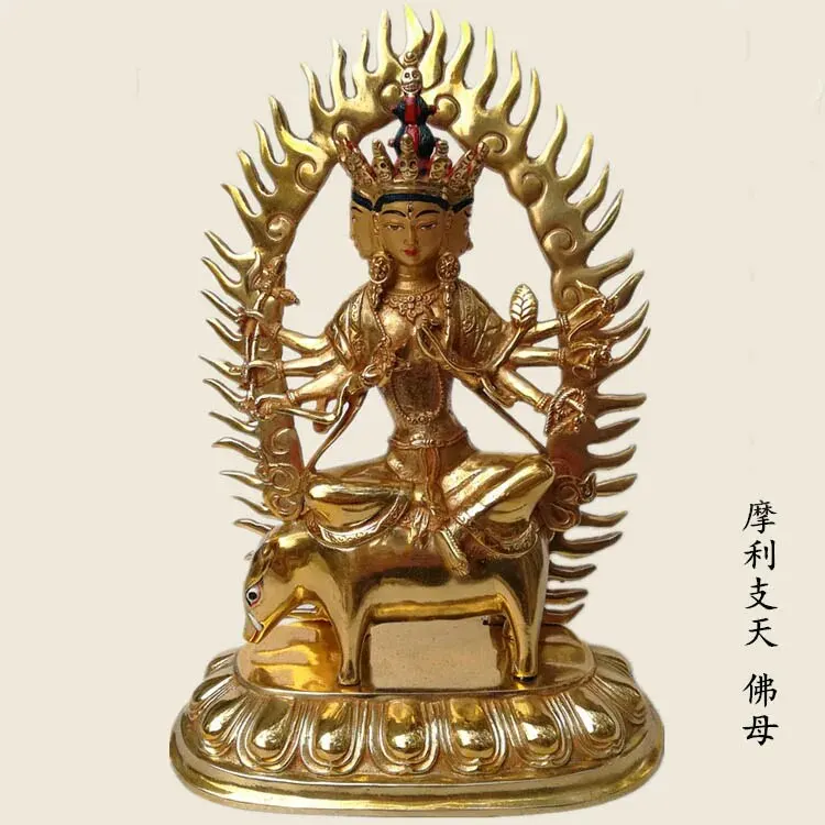 

Good buddha statue # Southeast Asia Buddhism Gilding golden safety bless Marici Bodhisattva PUSA buddha brass statue