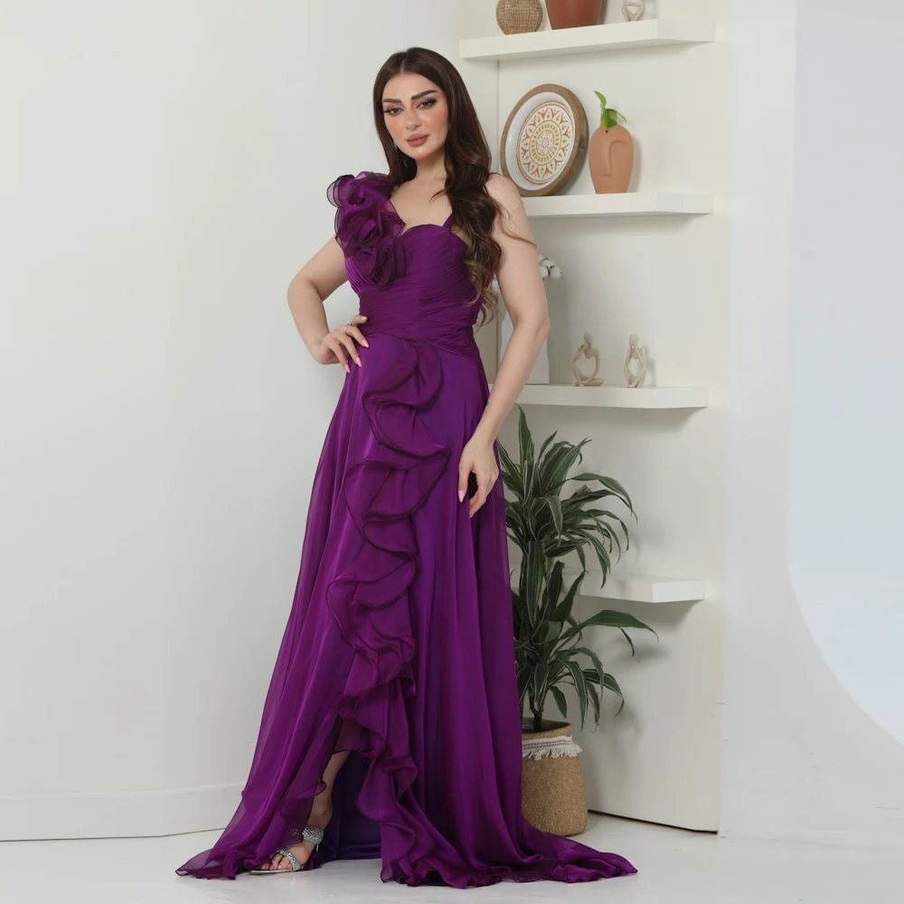 

Женское элегантное платье ROSELLA, темно-Фиолетовое плиссированное платье до пола, асимметричное и красивое платье для выпускного вечера, новинка 2023