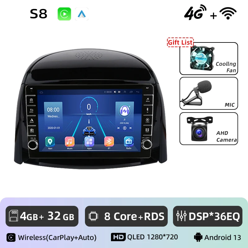 

Автомагнитола для Renault Koleos 2008-2016, Android 13, мультимедийный плеер с радио и GPS-навигацией, головное устройство Carplay для автомобиля на Android, 2din