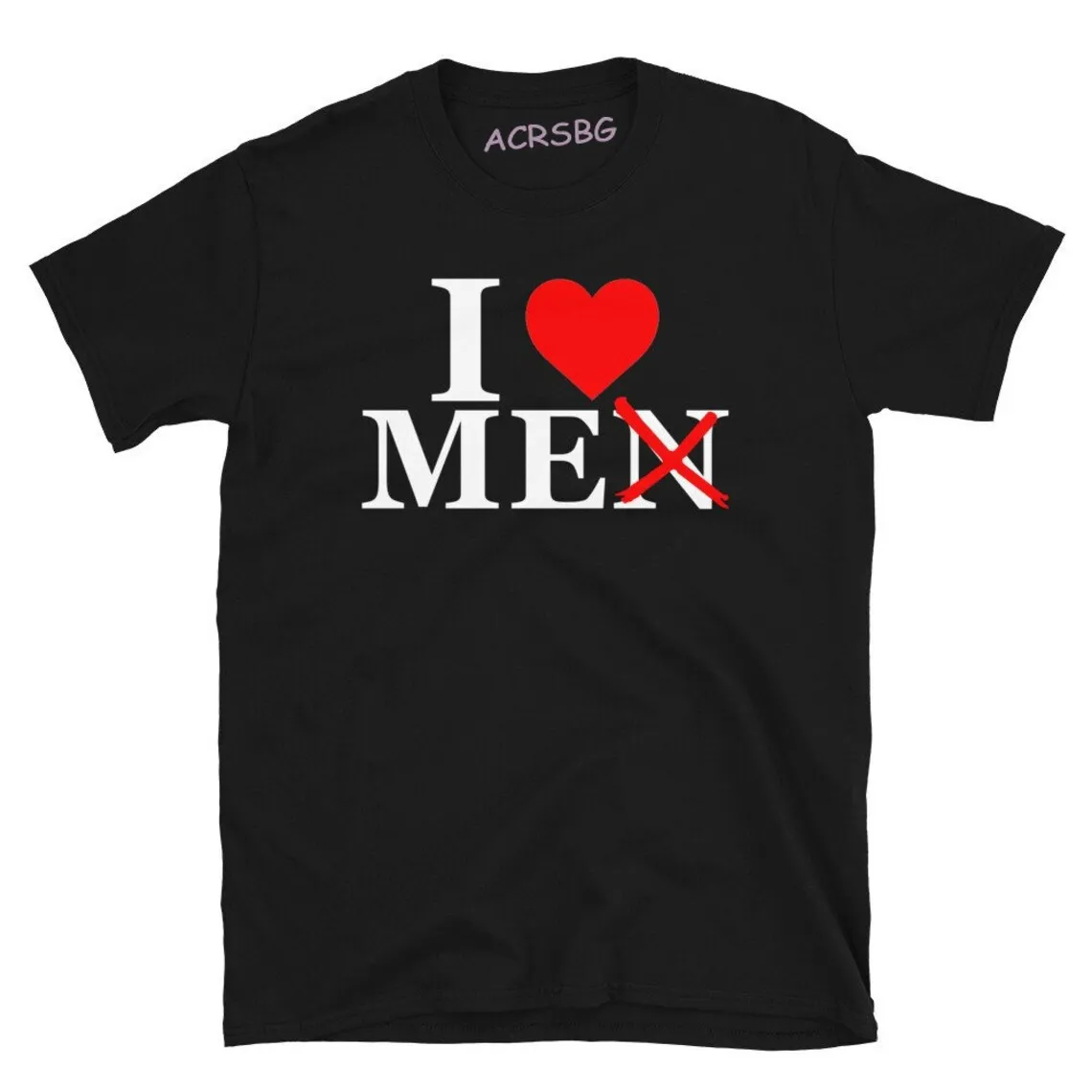 I Love Men Me Funny T Shirts Men Heart Print Tee Shirts Unisex Premium Cotton Fashion Sportswear Breathable Tops Clothes