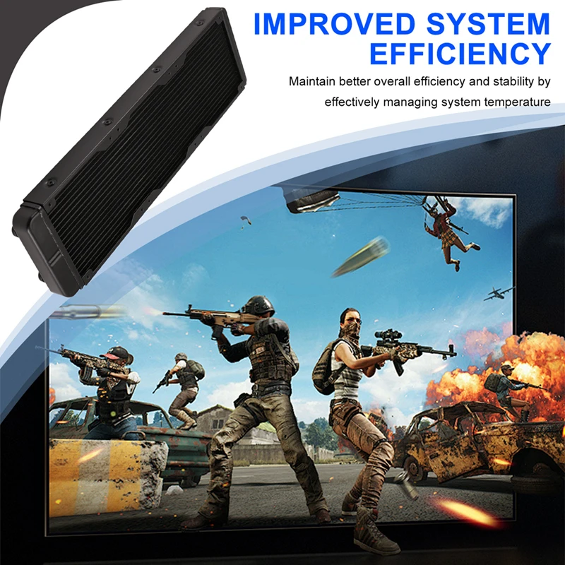 Алюминиевый радиатор водяного охлаждения 18 труб 360 мм для компьютера