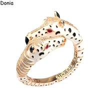 donia jewelry european and american fashion personality zebra titanium steel micro inlaid zircon animal luxury bracelet
