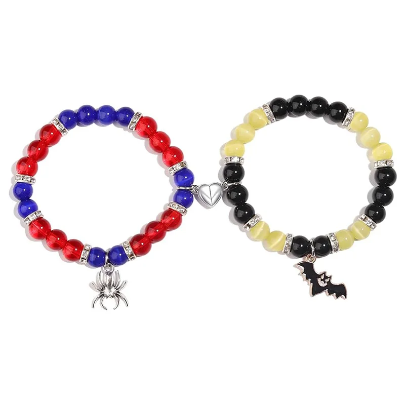 2 шт./набор браслет с бусинами и подвесками в виде летучей мыши