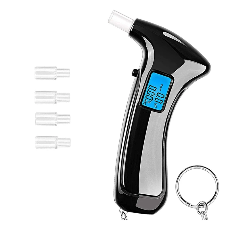 

Portable Breath Alcohol- Tester, Professional Breathalyzer Digital LCD Display Auto Power Off Sound Alarm For Drivers