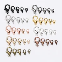 lobster clasp 10x512x614x716x921x12mm stainless steel metal hooks bronze gold silver diy jewelry clasp findings connector
