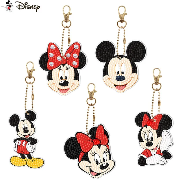 Disney 5D Diamond Painting Keychain Special Rhinestone Cartoon Mickey Minnie Mouse Embroidery DIY Craft Key Chain Accessories 1