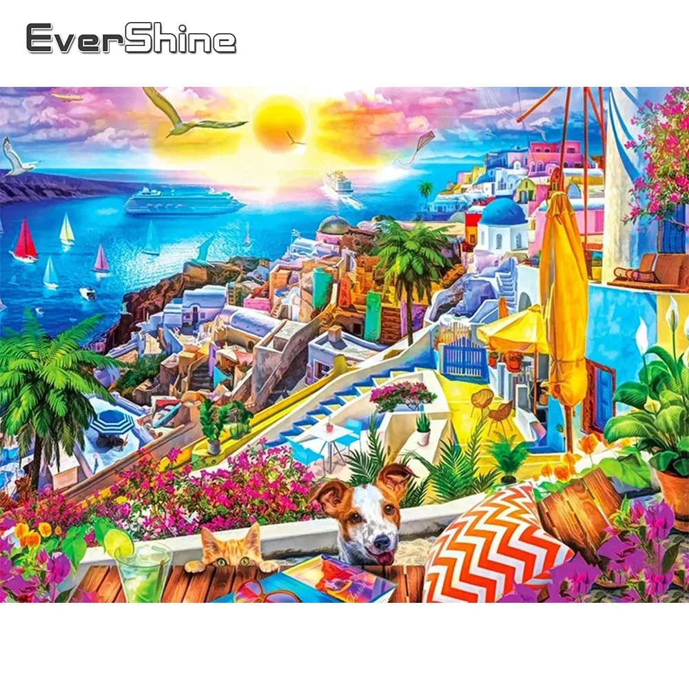 

EverShine 5D Приморская алмазная живопись, пейзаж, Новое поступление, вышивка, дом, мозаика, закат, мультфильм, полный квадрат, «сделай сам», домаш...
