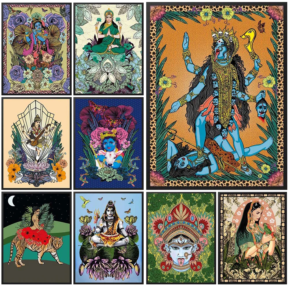 Кали Богиня индуизм Лакшми Парвати Шива принты настенные панно для церковной