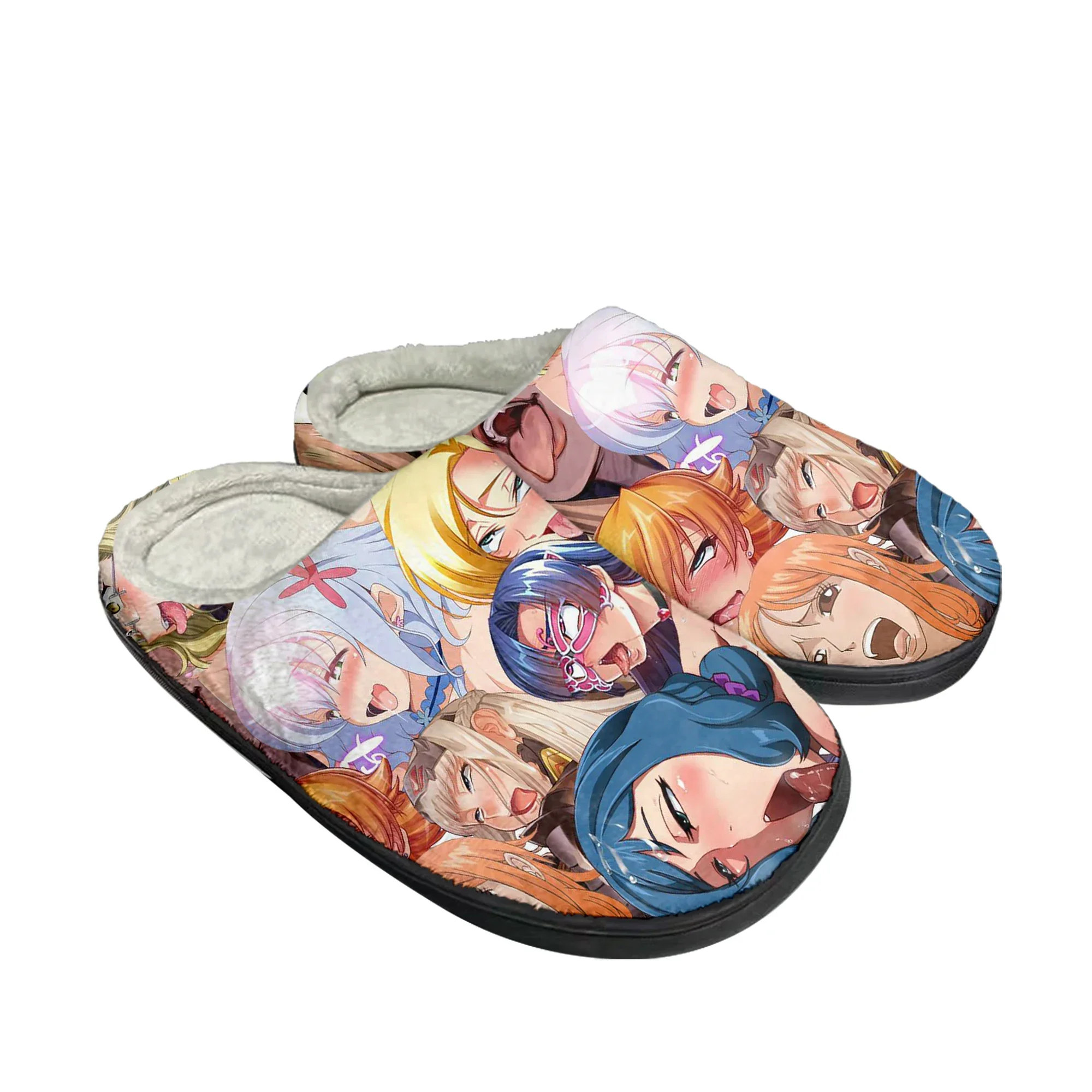 Мультяшные домашние хлопковые тапочки A-Ahegaos для мужчин и женщин плюшевые спальни