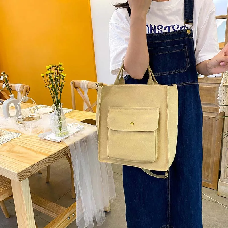 

Corduroy Shoulder Bag Women Vintage Shopping Bags Casual Tote With Outside Pocket Zipper Girls Student Bookbag Tote Pack Clutch