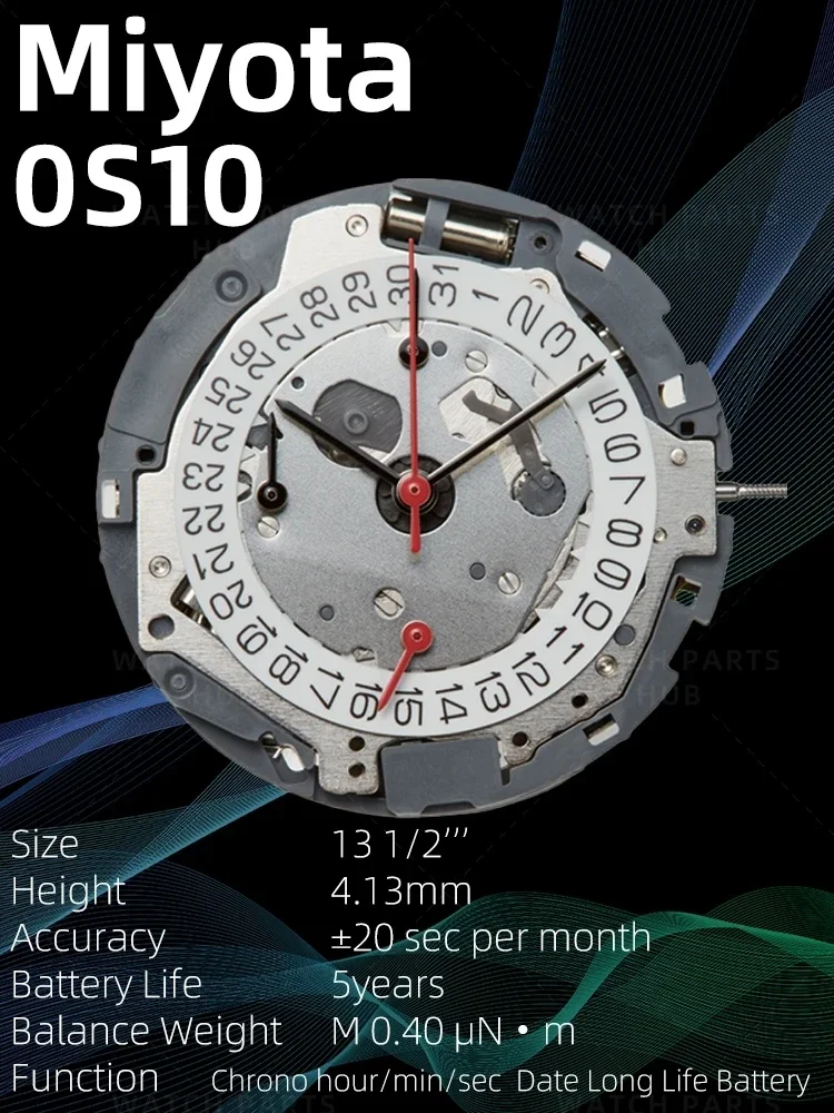 Фото Новинка, Оригинальный механизм для часов Miyota 0S10, OS10, оригинальный кварцевый механизм, автоматический механизм, запчасти для часов №1