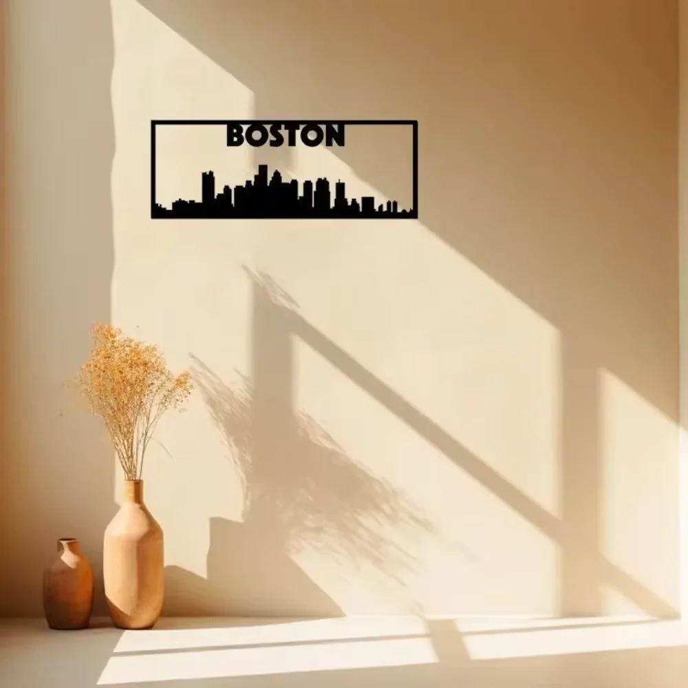 Металлическая Настенная Живопись Бостонский Пейзаж Декоративная