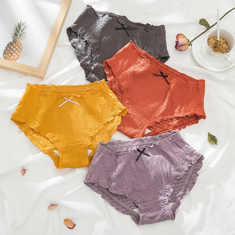 

Kawaii Cute Women Panties Briefs Elastic Low Waist Panties Cotton Crotch Women Lingerie Breathable Underwear
