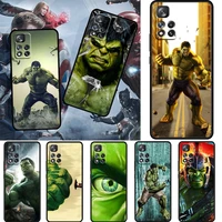 hulk marvel hero for xiaomi redmi note 11 10 11t 10s 9 9s 8 7 5g 4g silicone soft tpu black phone case funda coque capa cover