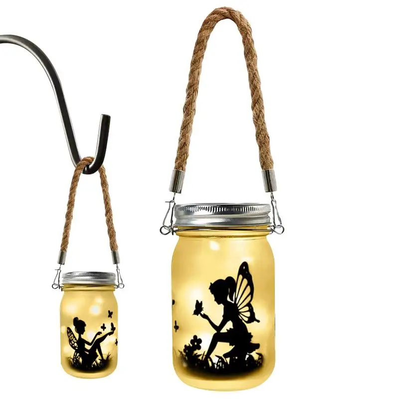 

Outdoor Hanging Solar Lantern 2pcs Hanging Solar Garden Lanterns With 30 LED Lights Hanging Glass Solar Mason Jar Lights For