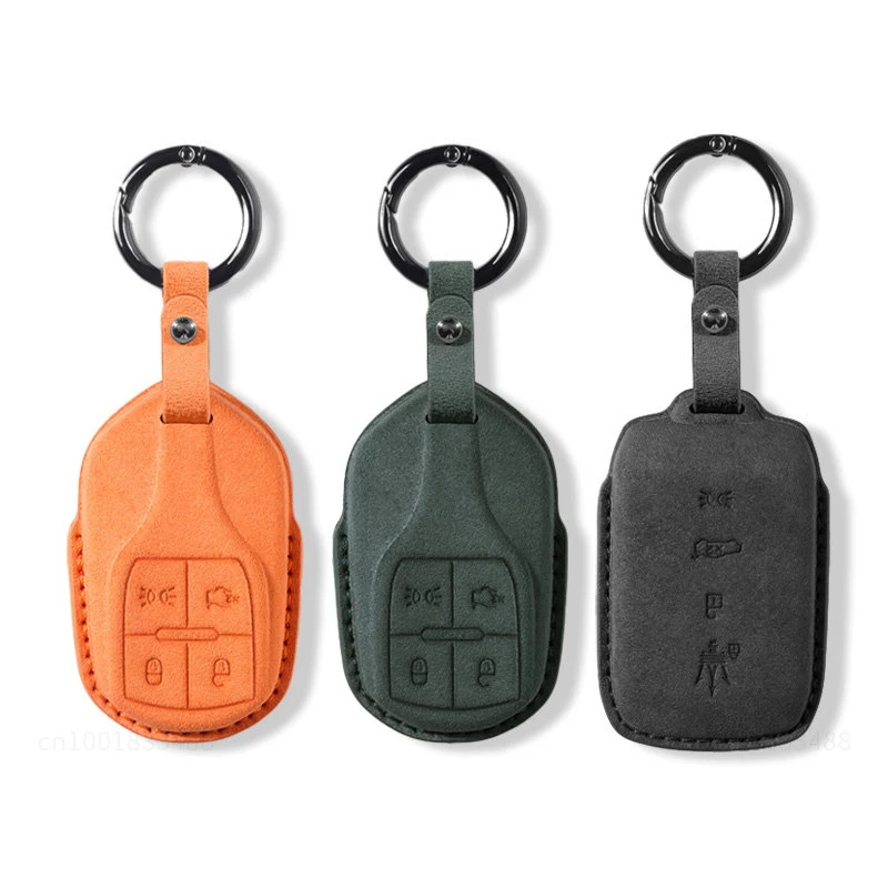 

Alcantara Car Smart Key Case Cover Shell Keychain For Maserati Levante Ghibli Quattroporte GT Granturism GranCabrio Accessories