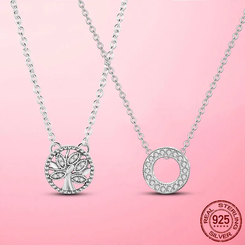 

Женское ожерелье из серебра 925 пробы с круглым деревом