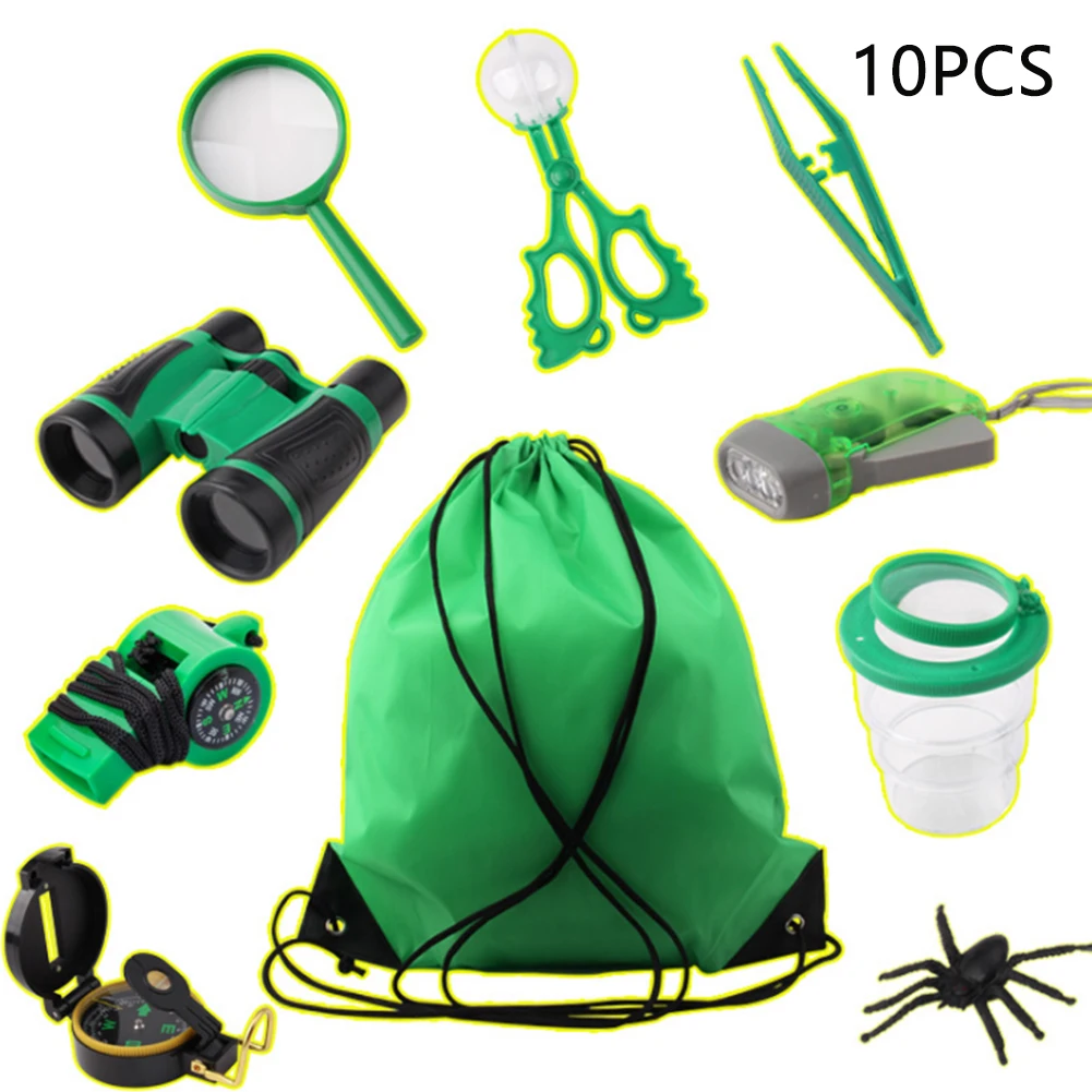 

10pcs With Binoculars Insect Viewer Gift Adventure Kit Kids Toy Outdoor Explorer Set Magnifying Glass Nature Exploration Funny