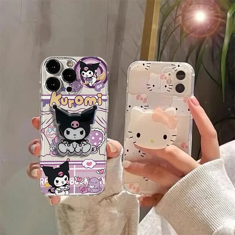 Чехол-держатель Hello Kitty Kuromi Grip Tok для OPPO Reno 12 11 10 Pro Plus 11F 12F 7 5 6 Lite A78 A79 A98 A38 A58 A60 A57 A16 A17