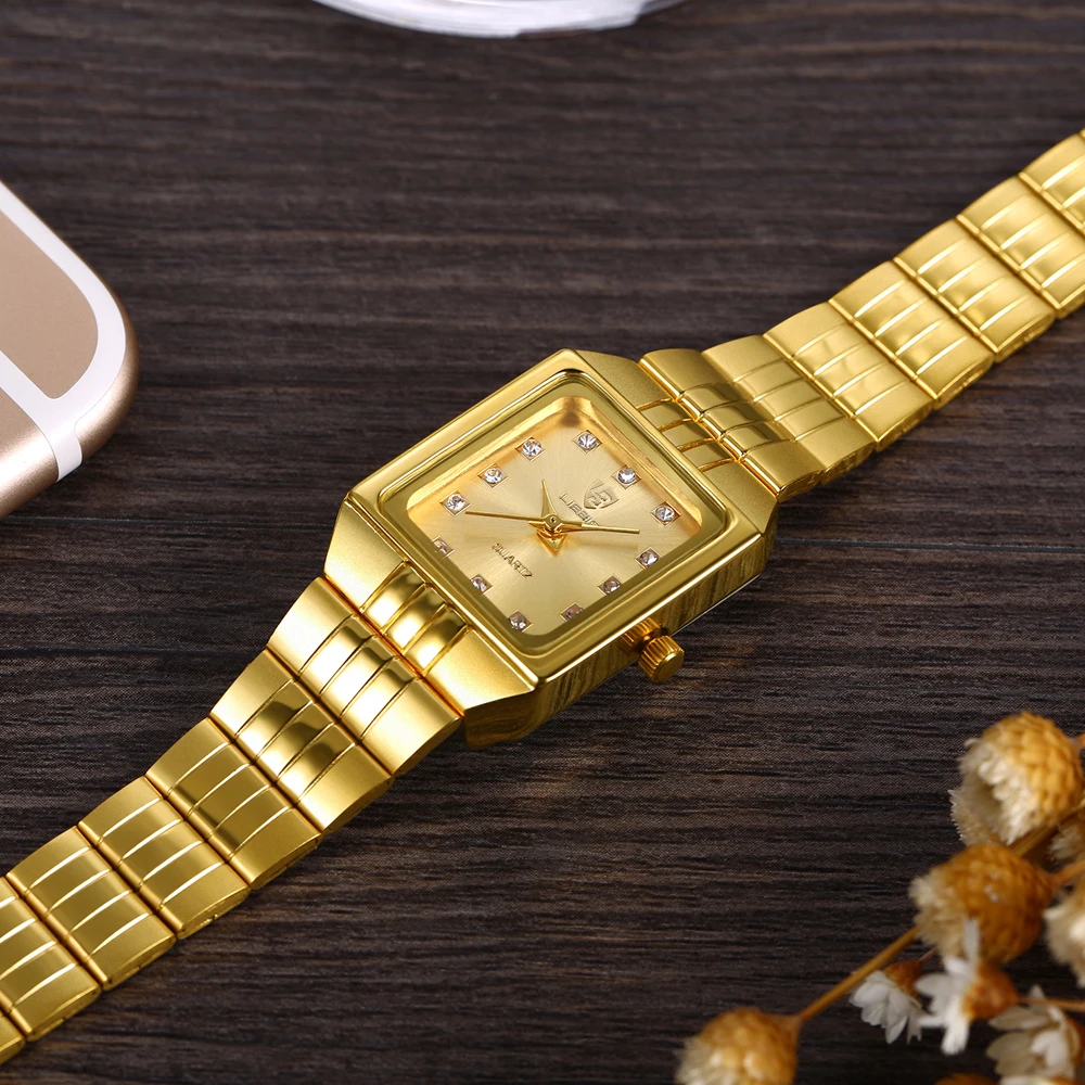 LIEBIG Gold Stainless Steel Watches Women Luxury Clock Ladies Fluorescent Wristwatch reloj mujer Relogio Feminino Female Bracele