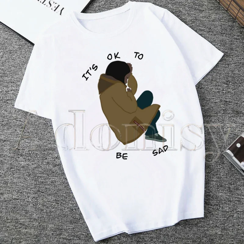 damska koszulka z nadrukiem Damska na co dzień kołnierzykiem w kształcie litery O biała koszula krótkim rękawem graficznym