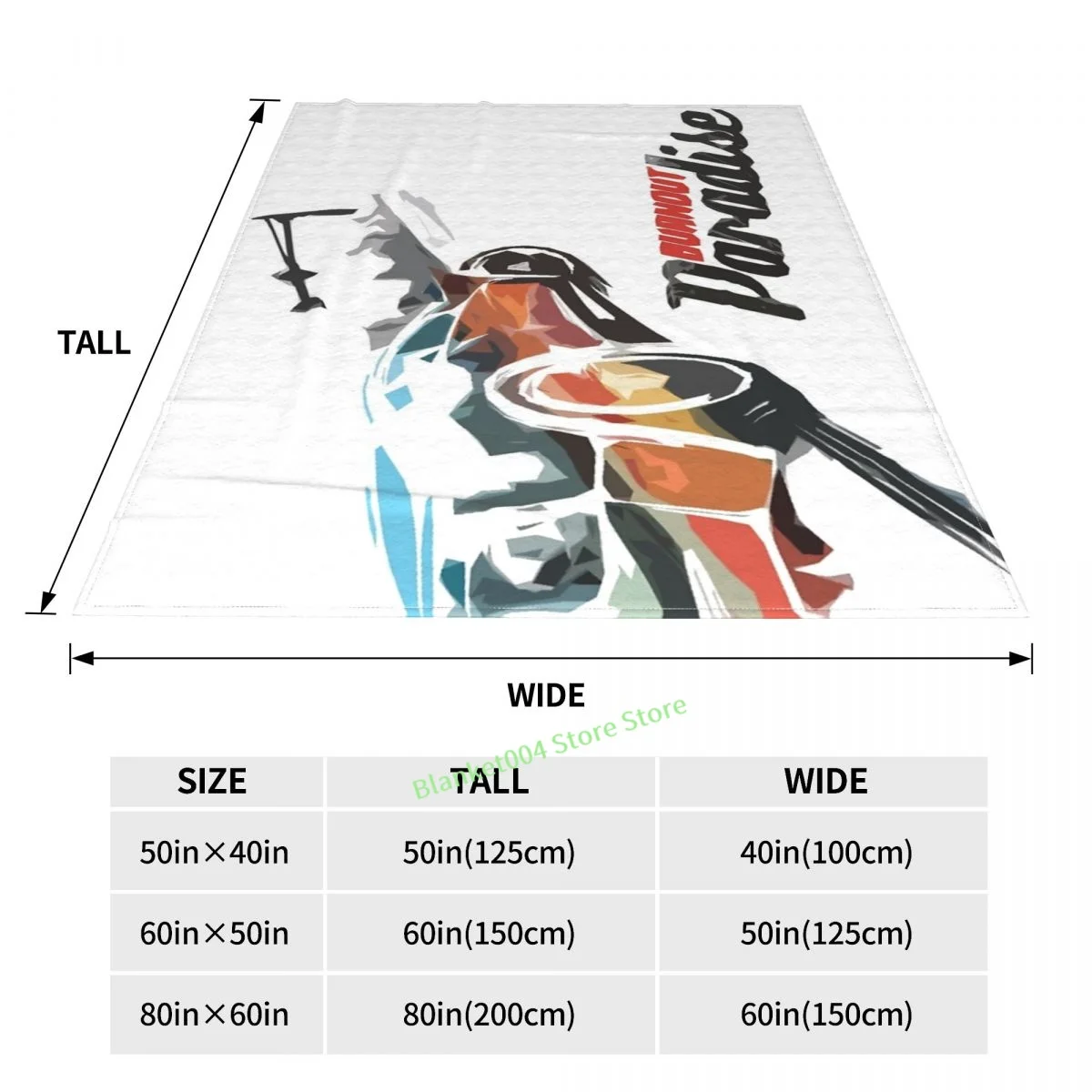 Диванное одеяло с 3D рисунком декоративное Рай для детей и взрослых