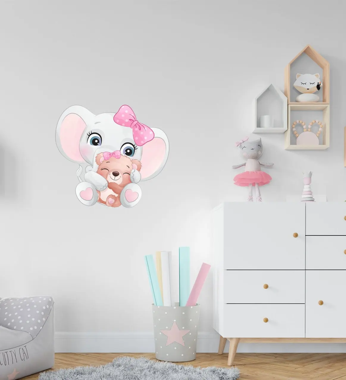 

BK Подарочная Наклейка на стену в виде милого слона для детской комнаты-3