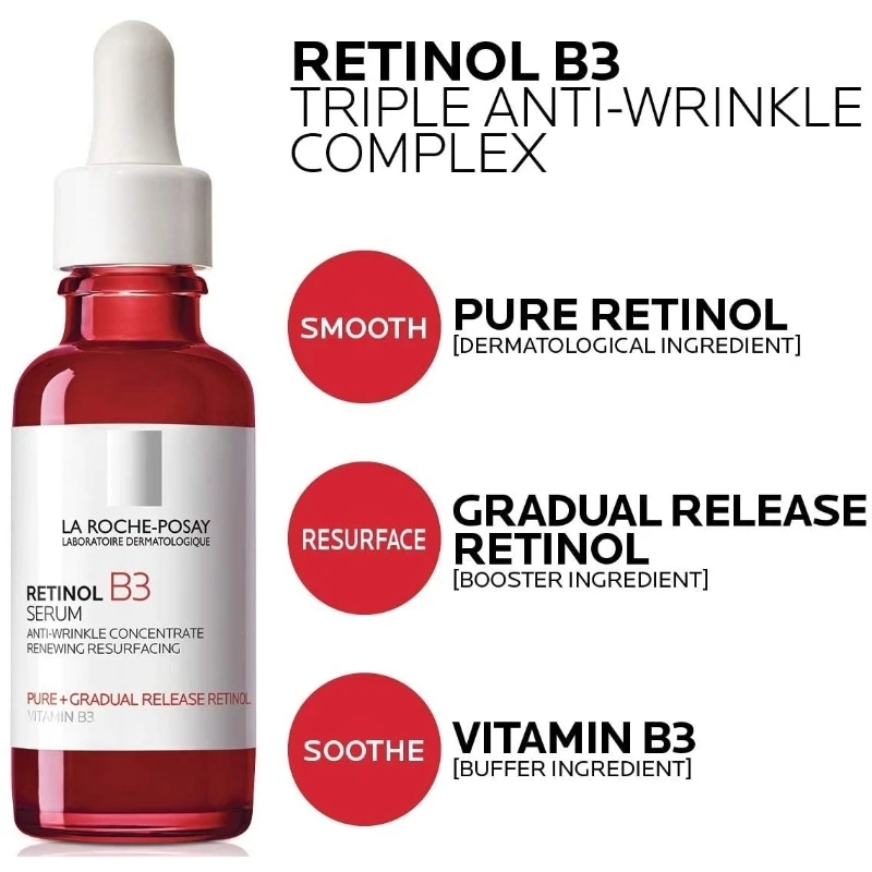 

La Roche-Posay Pure Retinol B3 Face Serum Anti-aging Anti-Wrinkles Reduce Fine Lines Remewing Surfacing For Sensitive Skin 30ml