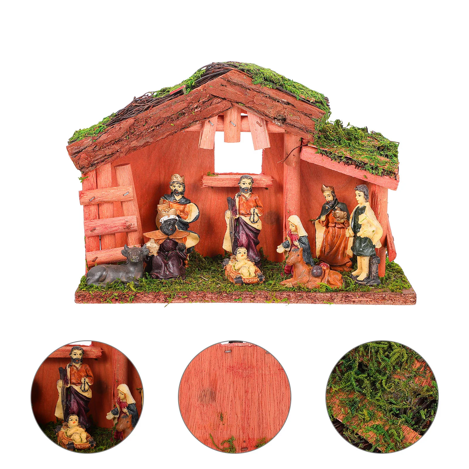 

Nativity Statue Religious Decoration Sculpture Resin Jesus Manger Figurines Figurine Gifts Christ Holy Premium Desktop Party