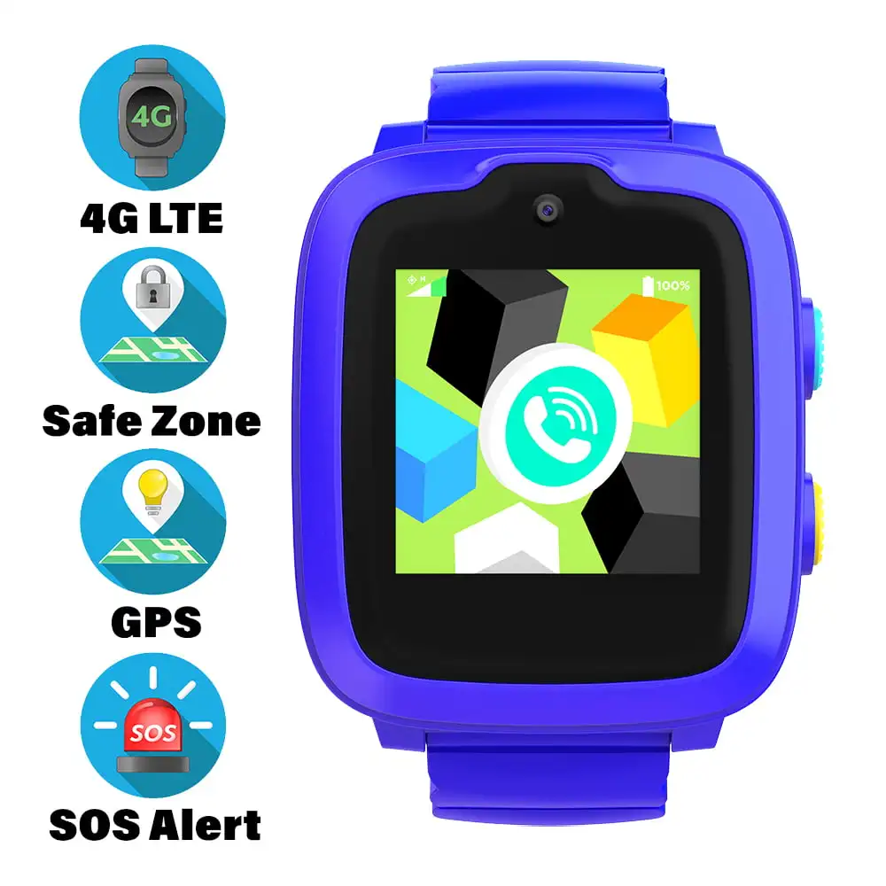 

Детские часы для мальчиков и девочек-4G телефонные звонки, текстовый чат, видеозвонки, точное GPS-отслеживание, селфи-камера, Wi-Fi, кнопка SOS, S