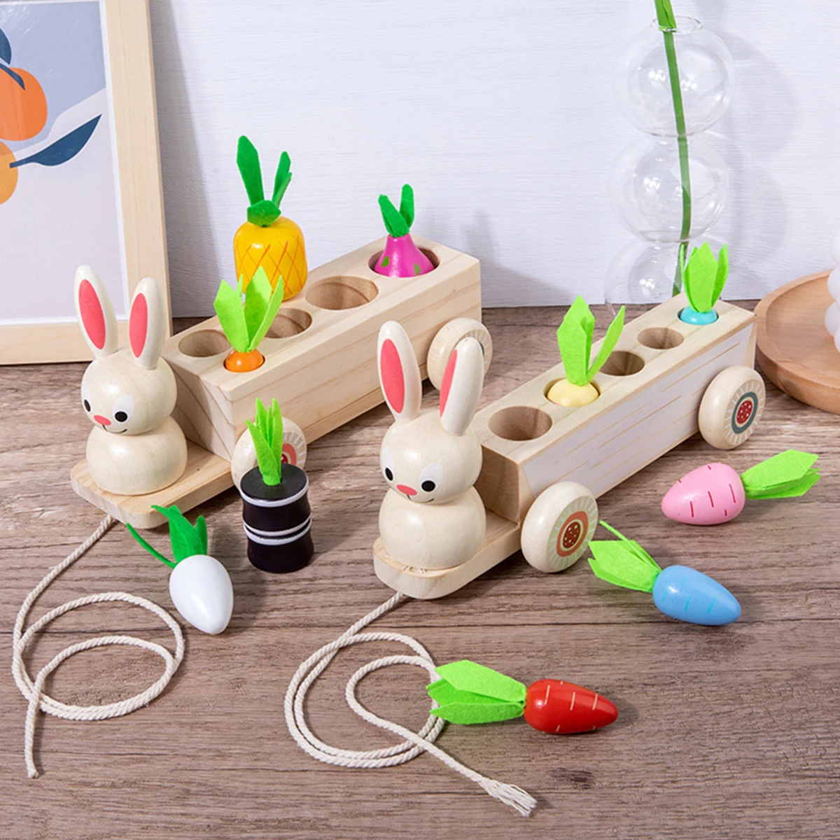 

Игрушка Монтессори для урожая моркови, деревянная игрушка Монтессори, развивающая игрушка, долговечный Многофункциональный садовый фрукт ...