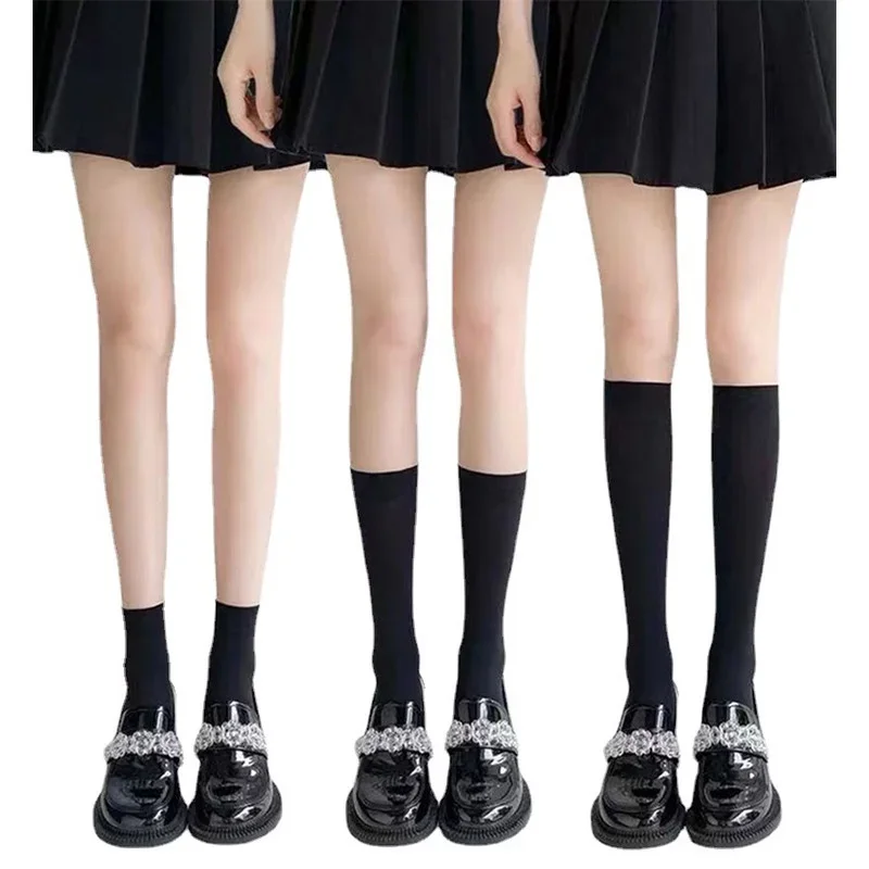 Женские чулки JK милые черные белые длинные носки в стиле &quotЛолита&quot однотонные