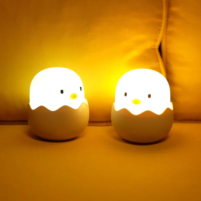 

LED Night Light USB Charging Smart Sensor Light Children's Bedside Lamp Egg Shell Decoration Gift Chicken Touch Light