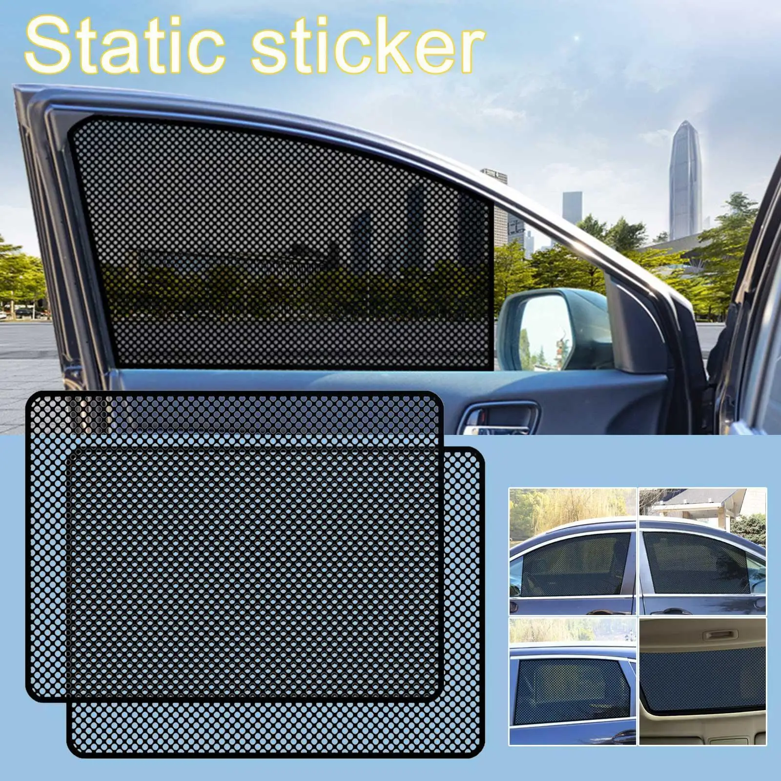 

New 2pcs Car Side Window Shades Stickers Screen 30cm Black Holes Shade Cover Small With 42x38cm/40 Pvc * E3g5