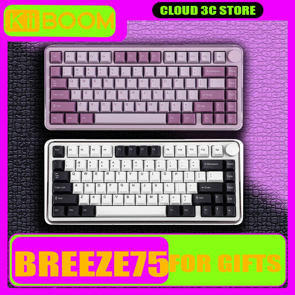 Kiiboom Breeze75 Механическая клавиатура из алюминиевого сплава Многофункциональная