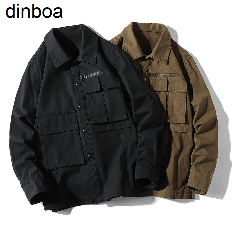 

Мужская Повседневная рубашка-карго с карманами, из 100% хлопка