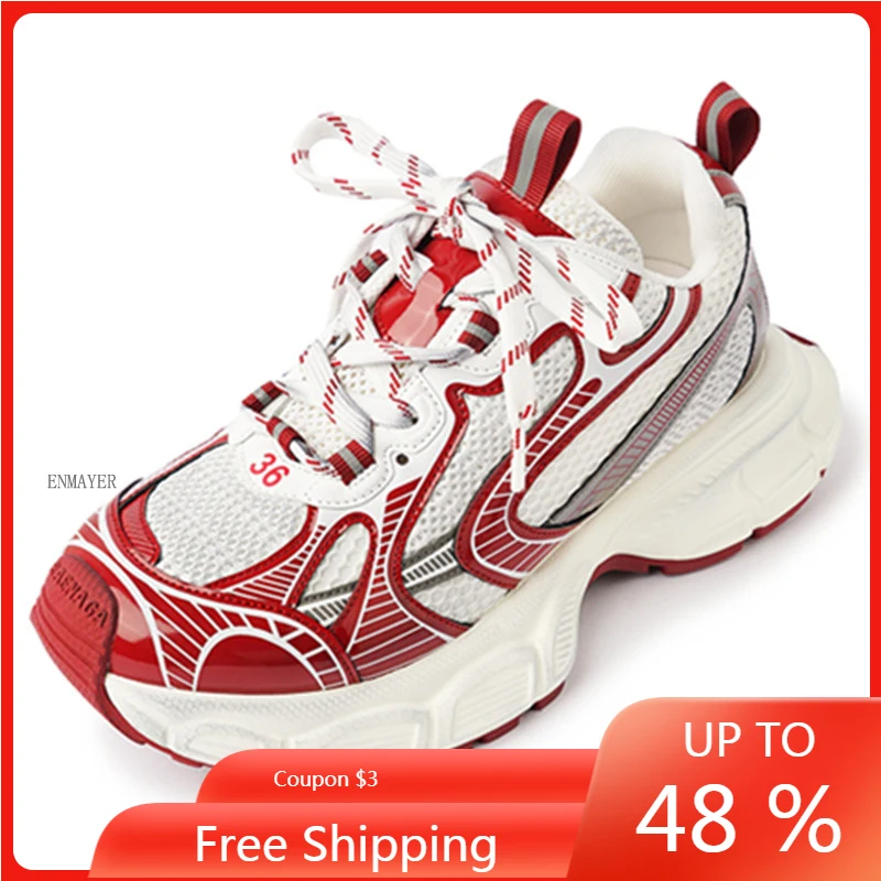 

ENMAYER 2023 New Genuine Leather Shoes Women Sneakers Lace Up Flats Shoes Small White Shoes Ladies Flats Casual Footwear Hot